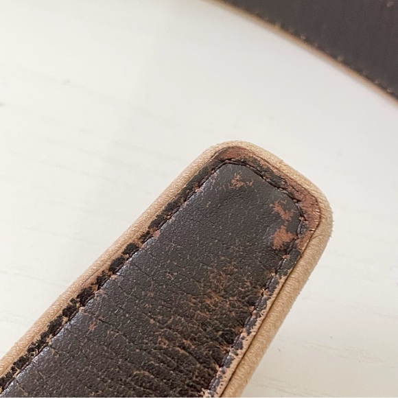 Burberry natural and brown leather silver buckle belt - Picture 8 of 10